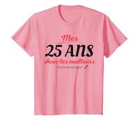 A Signer 25 Ans Anniversaire Cadeau Anniv 25 Ans Signature T-Shirt, Enfant, Rose, 4 Ans