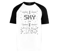 A Sky Full of Stars + Stars Unisexe Blanc Baseball T-Shirt Homme Femme Manches Courtes Baseball T-Shirt XL