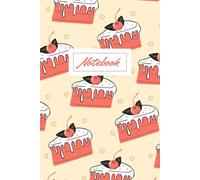 A Slice Of Cake With Cherry And Leaves On Top: Notebook