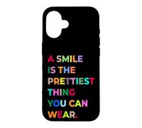 A Smile is The Prettiest Thing You Can Wear Quotes Graphic Coque pour iPhone 16