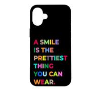 A Smile is The Prettiest Thing You Can Wear Quotes Graphic Coque pour iPhone 16 Plus
