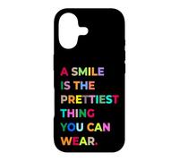 A Smile is The Prettiest Thing You Can Wear Quotes Graphic Coque pour iPhone 17