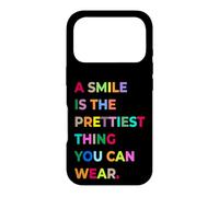 A Smile is The Prettiest Thing You Can Wear Quotes Graphic Coque pour iPhone 17 Pro