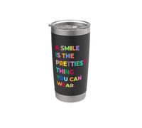 A Smile Is The Prettiest Thing You Can Wear Quotes Graphic Gobelet isotherme en acier inoxydable double paroi