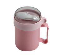 à soupe - Bols à céréales de 500 ml avec large ouverture | Tasse à petit-déjeuner avec couvercle et cuillère, récipient à déjeuner portable pour l'école, l'extérieur, les voyages, la maison