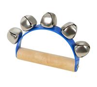 A-Star 5 Bell Jingle Shaking Sleigh Bell Handbell avec manche en bois - Bleu