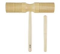 A-Star Grattoir Guiro en bois bicolore avec batteur en bois, bloc de rythme de percussion