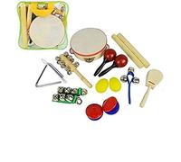 A-Star Lot de 14 Instruments de Musique Portables avec Sac de Transport, Tambourin et Cloches, Mini Groupe Amusant pour débutants