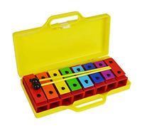 A-Star Lot de 8 barres de carillon colorées Soprano Diatonic Rainbow Glockenspiel Xylophone avec deux batteurs et étui de transport jaune solide - C6 à C7