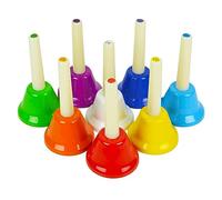 A-Star Lot de 8 cloches à main diatoniques en métal arc-en-ciel coloré - C6 à C7