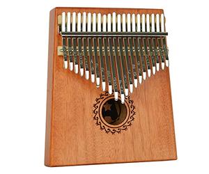 A-Star Piano à pouce Kalimba 21 touches avec corps en acajou - Comprend un marteau d'accord, un guide de jeu et des protecteurs de pouce