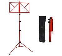 A-Star Pupitre de Musique Pliant, Léger, Support de Partition en Métal Réglable en Hauteur avec Sac de Transport - Rouge