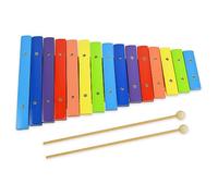 A-Star Xylophone diatonique soprano arc-en-ciel en bois coloré à 15 notes avec deux batteurs en bois - G5 à G7