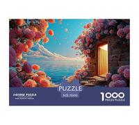 A Stone Wall with an Open Door Leading to The Sea 1000 Pièces Carton Extra-épais Coffret De Puzzles Sea Beach Anti-Stress Défi Unique Puzzles pour Adultes Et Enfants 70x50cm/1000pcs