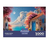 A Stone Wall with An Open Door Leading to The Sea 1000 Pièces Carton Premium Coffret De Puzzles Spring Landscape Extrêmement Difficile Défi Unique Puzzles Pour La Décoration Intérieure 52x38cm/1000pcs