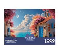 A Stone Wall with An Open Door Leading to The Sea 1000 Pièces Carton Premium Puzzle À Faire Soi-même Spring Landscape Stimulant Et Éducatif Jouet D'anniversaire Puzzles Pour Adultes Et Enfants 38x26cm