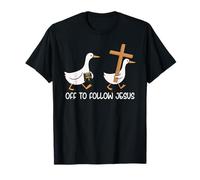 À Suivre Jesus Christian Silly Goose Faith Cross Bible T-Shirt