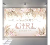 A Sweet Little Girl is on the Way Baby Willkommen Hintergrund Rosa Blumen Baby Shower Fotografie Hintergrund Blume Baby Mädchen Party Dekorationen Party Banner Stoffschild