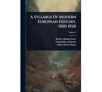 A Syllabus Of Modern European History, 1500-1920