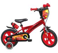 A.T.L.A.S. Vélo 12'' Cars/Flash MC Queen équipé de 1 Frein, Plaque Avant décorative, Garde boues, Carter et stabilisateurs Garçon, Rouge