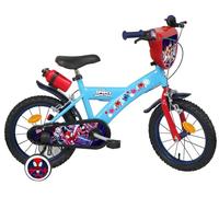 Vélo enfant 14'' Garçon SPIDEY et ses amis pour enfant de 90 cm à 105 cm équipé de 2 freins, plaque avant, stabilisateurs amovibles Bleu claire/ Rouge G