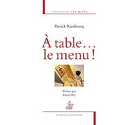 A table... le menu !