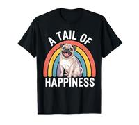A Tail of Happiness Carlin rétro Arc-en-Ciel T-Shirt