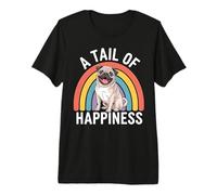 A Tail of Happiness Carlin rétro Arc-en-Ciel T-Shirt Haut de Gamme