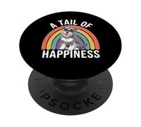 A Tail of Happiness Schnauzer Miniature rétro Arc-en-Ciel PopSockets PopGrip Adhésif