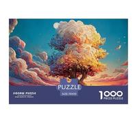 A Tall Tree with Flowers And Clouds in The Background 1000 Pièces Carton Premium Puzzle À Faire Soi-même Cherry Blossoms Stimulant Et Éducatif Jouet D'anniversaire Puzzles Pour La Décoration Intérieur