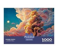 A Tall Tree with Flowers And Clouds in The Background 1000 Pièces Carton Premium Puzzle De Qualité Supérieure Cherry Blossoms Stimulant Et Éducatif Jeu Créatif Puzzles Pour Adultes Et Enfants 70x50cm/