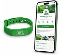 A-TAP NFC Bracelet réglable avec carte de visite intelligente Vert | Code QR, silicone étanche, appuyez pour partager vos coordonnées, fonctionne avec iPhone et Android