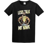 A-Team Mr T Less Talk Mo Hawk Slogan Bling Chains Funny Mohican T-Shirt Men's Black Unisex Tee Manches Courtes(Medium)