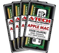 A-Tech Memorycity Lot de 4 barrettes de mémoire RAM DDR3 PC3-12800 SODIMM 204 broches pour Apple iMac (fin 2012, fin 2013, fin 2014, mi-2015) 32 Go (4 x 8 Go)