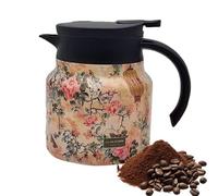 À Thé À Motif Floral - Carafe Thermique - Théière Isolée Infuseur Intégré, Infuseur Intégré, Carafe, Cafetière Thermique En Acier Inoxydable À Double Paroi Avec Bouton-pression Sur L