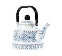 à thé - vintage en émail de 2,5 L, sifflante classique, conception résistante à la chaleur, poignée ergonomique | pour la maison, la cuisine, le dortoir, l'app