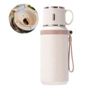 A Thermos avec tasse Mug isotherme en acier inoxydable blanc de 600 ml (23,5x9,5x9,5cm).Idéal pour le sport,les voyages et le