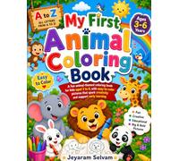 A to Z Animal Coloring Book for Kids Ages 3-6: Fun Alphabet Animal Coloring Pages with Big Bold Easy Designs for Toddlers, Preschoolers, and Kindergarten Kids