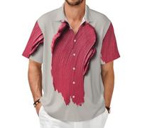 A Touch of Purple Chemise à manches courtes - Haut d'été décontracté boutonné, Noir/blanc, Medium-8X-Large