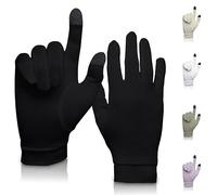 A TOUCH OF Silk Doublure de Gants en Soie | Gants Thermiques Intérieurs Idéaux pour Le Sport et Les Loisirs | Unisexe | Ski, Cyclisme, Conduite Automobile (Jet Black, Medium)