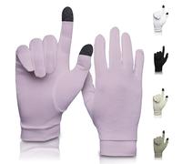 A TOUCH OF Silk Gants de Soie Pure | Doux et Confortables | Gants Thermiques intérieurs à écran Tactile | Port Naturel | Unisexe | Sac de Lavage Inclus (Rose, Petit)