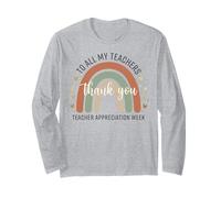 À Tous Mes professeurs, Merci, Bonne Semaine d'appréciation Arc-en-Ciel Manche Longue