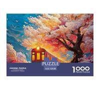 A Train Is Traveling Along The Tracks Surrounded Trees 1000 Pièces Carton Premium Coffret De Puzzles Cherry Blossoms Extrêmement Difficile Jouet D'anniversaire Puzzles Cadeaux Pour La Famille Et Les A