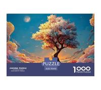 A Train Is Traveling Along_the Tracks Surrounded Trees 1000 Pièces Papier Écologique Résistant Puzzle De Qualité Supérieure Big Tree Extrêmement Difficile Jouet D'anniversaire Puzzles Pour La Décorati