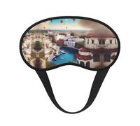 A Travel Dreams Masque de sommeil occultant à imprimé - Masque contour des yeux, parfait pour les voyages, la méditation et une utilisation nocturne