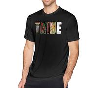 A Tri-Be Call-Ed Q-Uest Men's Round Neck T-Shirt Short Sleeve Top Pure Cotton T-Shirt Pullover Black XL