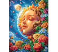 Å’uvre d'art Visage de déesse de la Lune dans Le Jardin Fleuri 1000 Pièces Puzzle Adulte en Carton Ã‰Pais Anti-Déchirure Mythes Conte de fées Anti-Stress Loisir Créatif Difficile Nivea