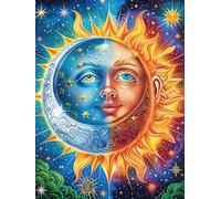 Å’uvre d'art Visage de déesse Soleil et Lune 300 Pièces Puzzle Collectionneur en Carton Haute Densité Ã‰Pais Mythes fantastiques Cuento De Hadas Haute Difficulté Décoration Murale Oeuv
