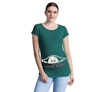 À venir - T-shirt de maternité amusant et mignon avec motif, T-shirt de grossesse à manches courtes pour la maternité, vert foncé, XL