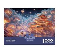 A Village by The River with Icebergs 1000 Piece Découpe Précise Puzzle Traditional Chinese Architecture Famille Jigsaw Jouet Éducatif pour Adultes 70x50cm/1000pcs